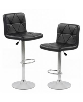 Adjustable Swivel Barstools Set of 2 with Back and Footrest