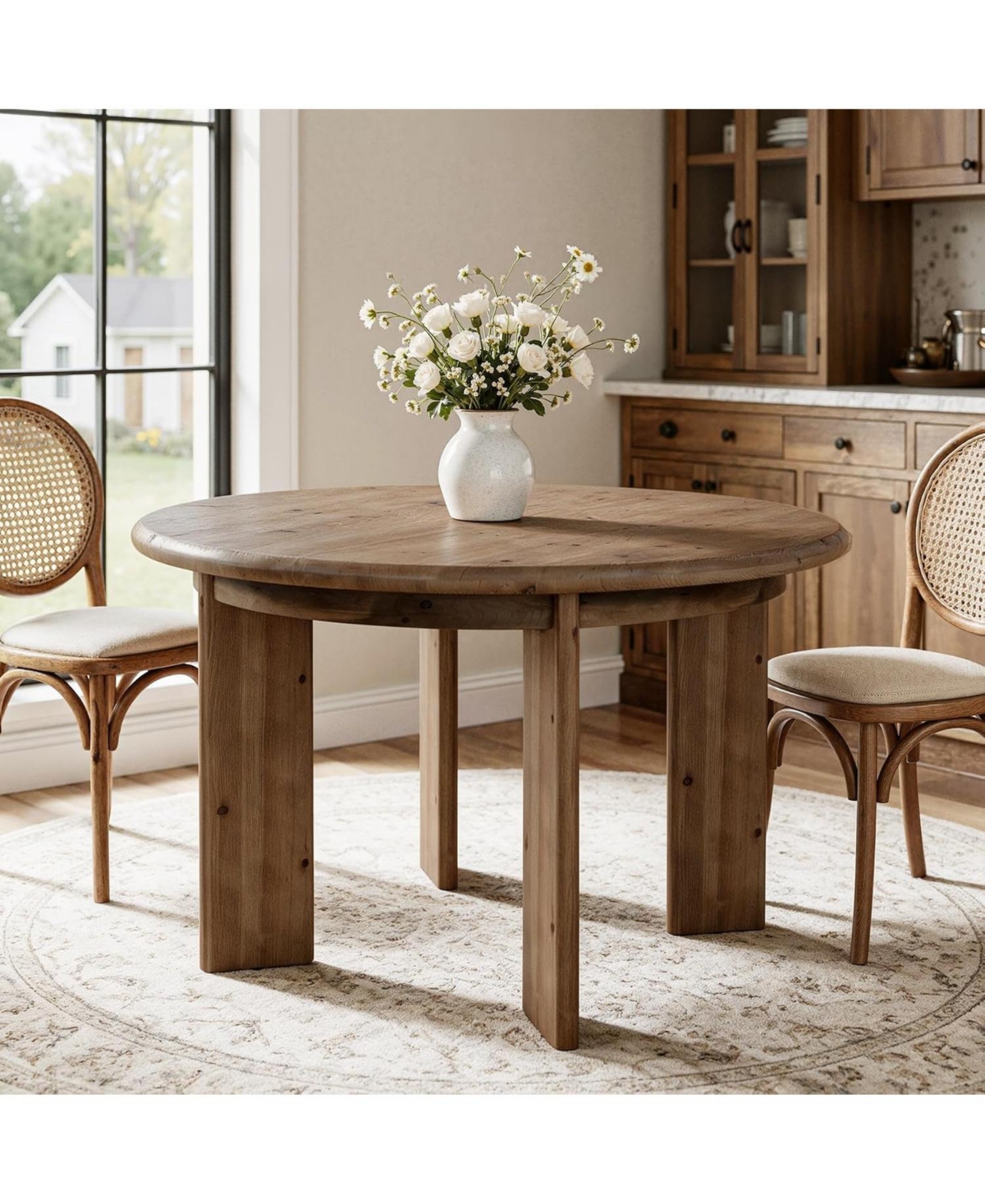 Tribesigns Dining Table for 4-6, Rustic Farmhouse Wood Kitchen Table