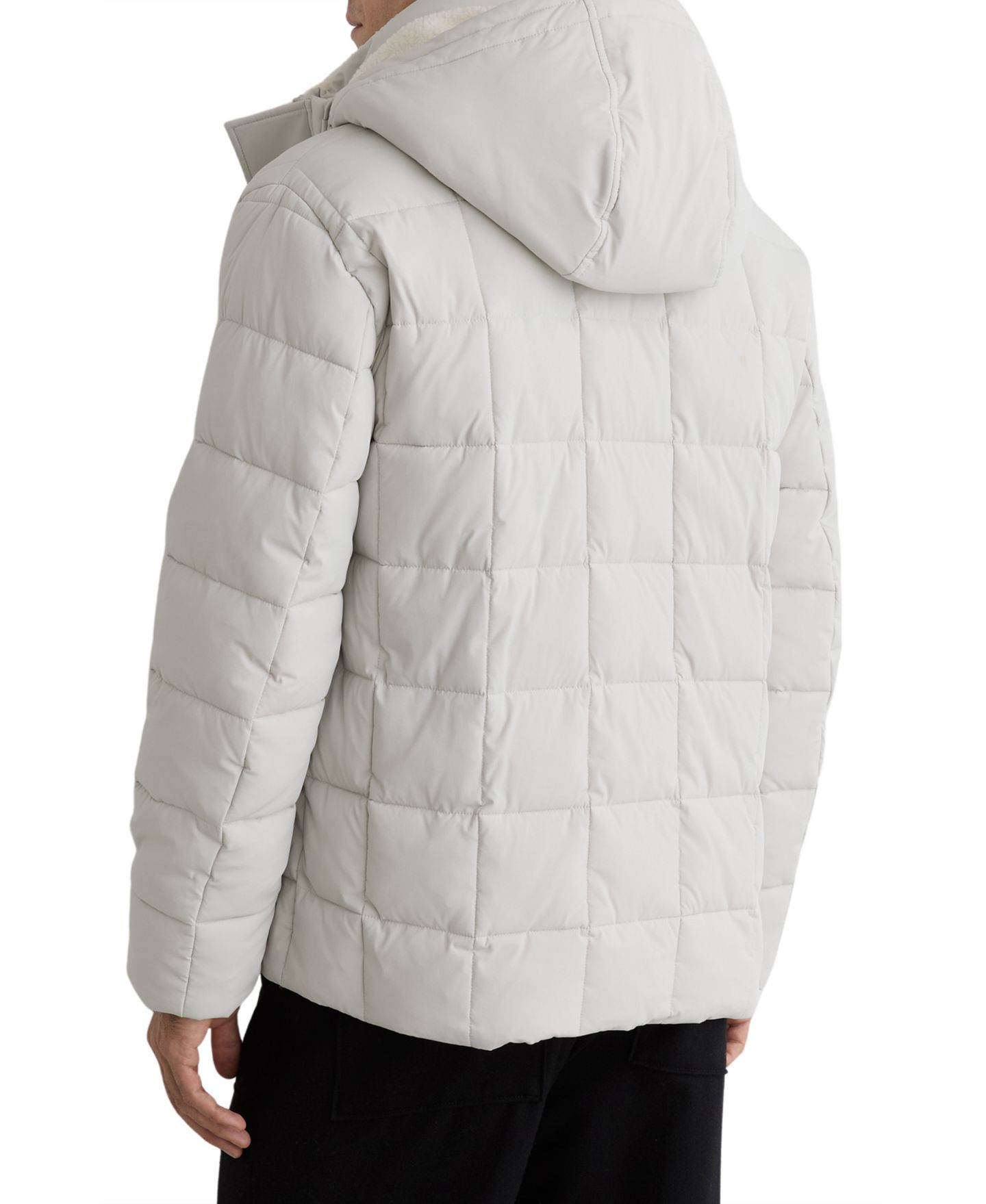 Мужская куртка REISS Klause Hooded Puffer Fleece-Lined, цвет: Серо-бежевый — фото 2