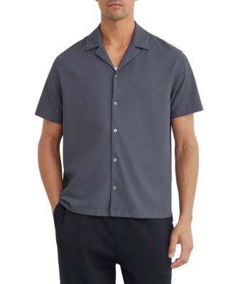 Men's River Slim-Fit Textured Short-Sleeve Button-Down Shirt