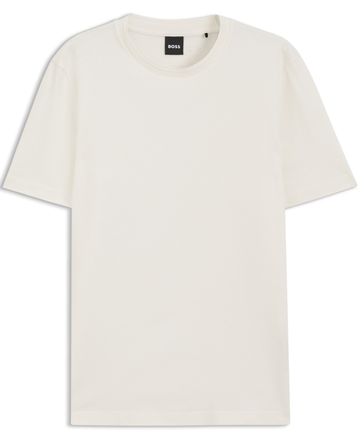 Мужская футболка Hugo Boss Cotton-Blend Bubble-Jacquard Structure, цвет: Чёрный — фото 12