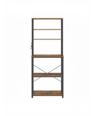 6-Tier Baker's Rack, Heavy Duty Kitchen Storage Shelf with Hooks