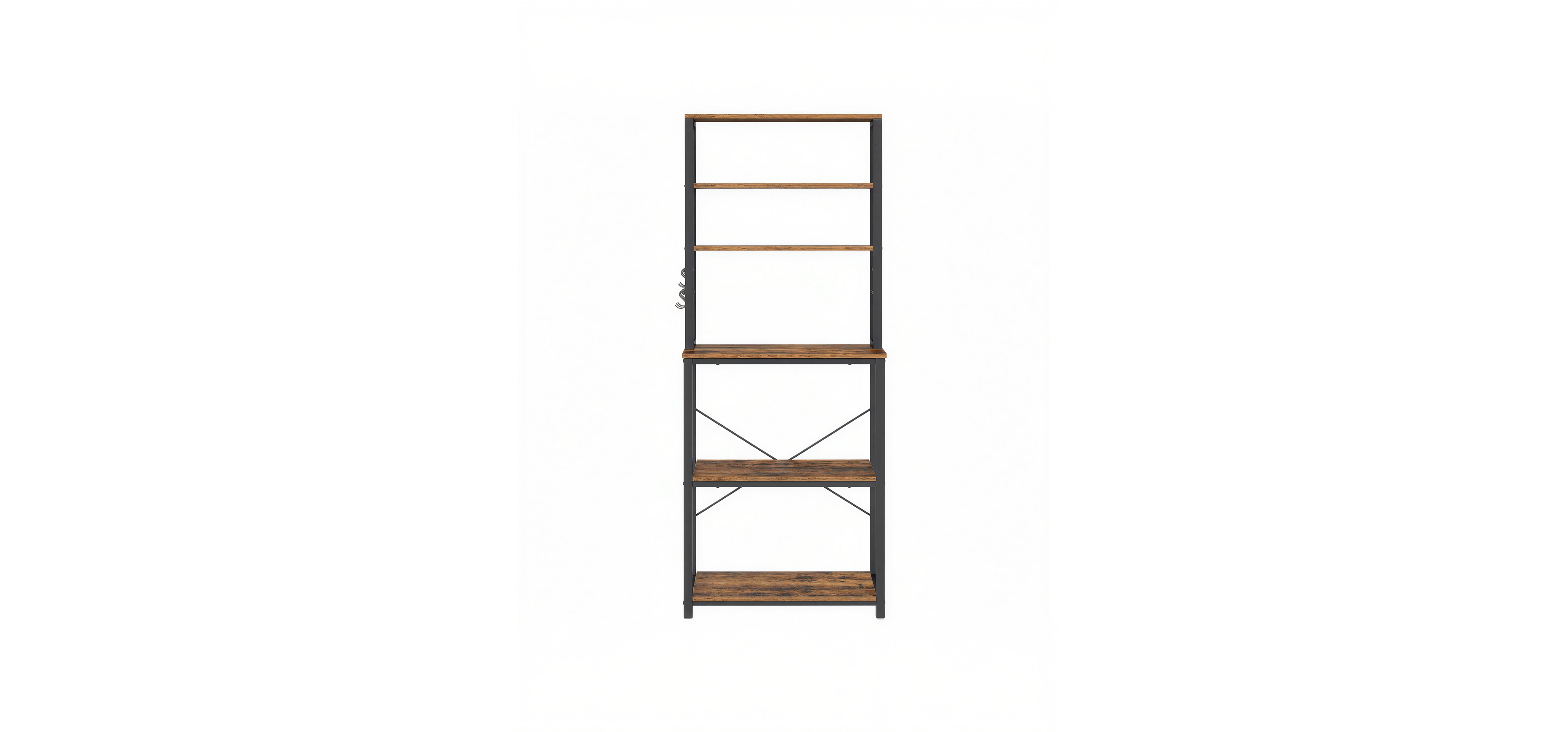 SongmicsHome 6-Tier Baker's Rack, Heavy Duty Kitchen Storage Shelf with Hooks