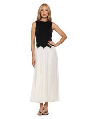 Women's Emilia Crewneck Sleeveless Dropped-Waist Chiffon Midi Dress