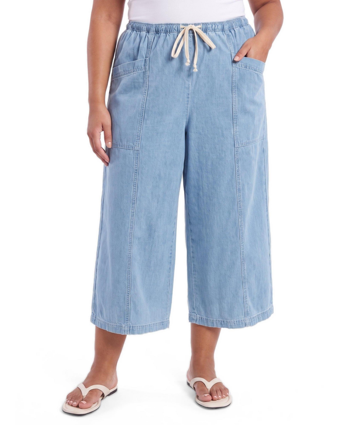 Torrid Plus Pull-On High-Rise Cropped Denim Jeans