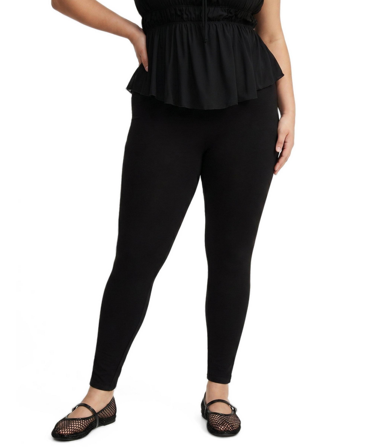 Torrid Plus Size High-Rise Comfort Waistband Leggings - Deep black