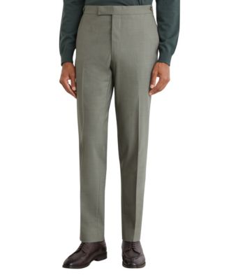 Men's Grain Wool-Blend Tailored-Fit Side-Adjuster Dress Pants