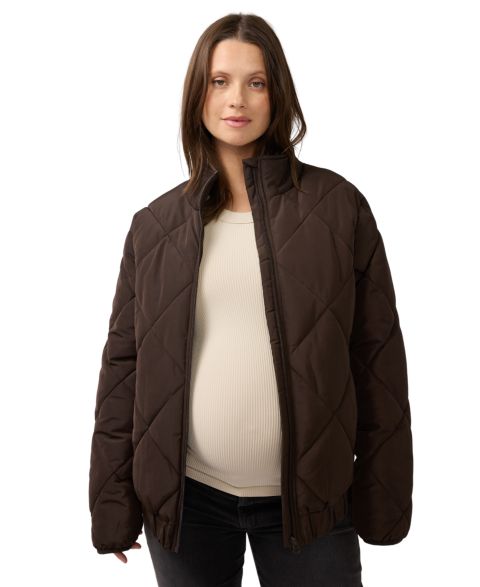 Женская куртка Ingrid + Isabel Maternity Grow With You Raglan Insulated Puffer, цвет: Тёмный шоколадный