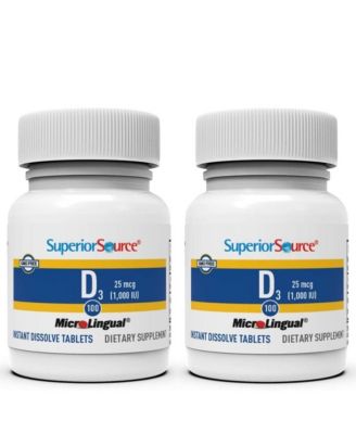 Vitamin D3 1000 IU, Quick Dissolve MicroLingual Tablets, 100 Count, Helps Promote Strong Bones and Teeth, Immune Support, Helps