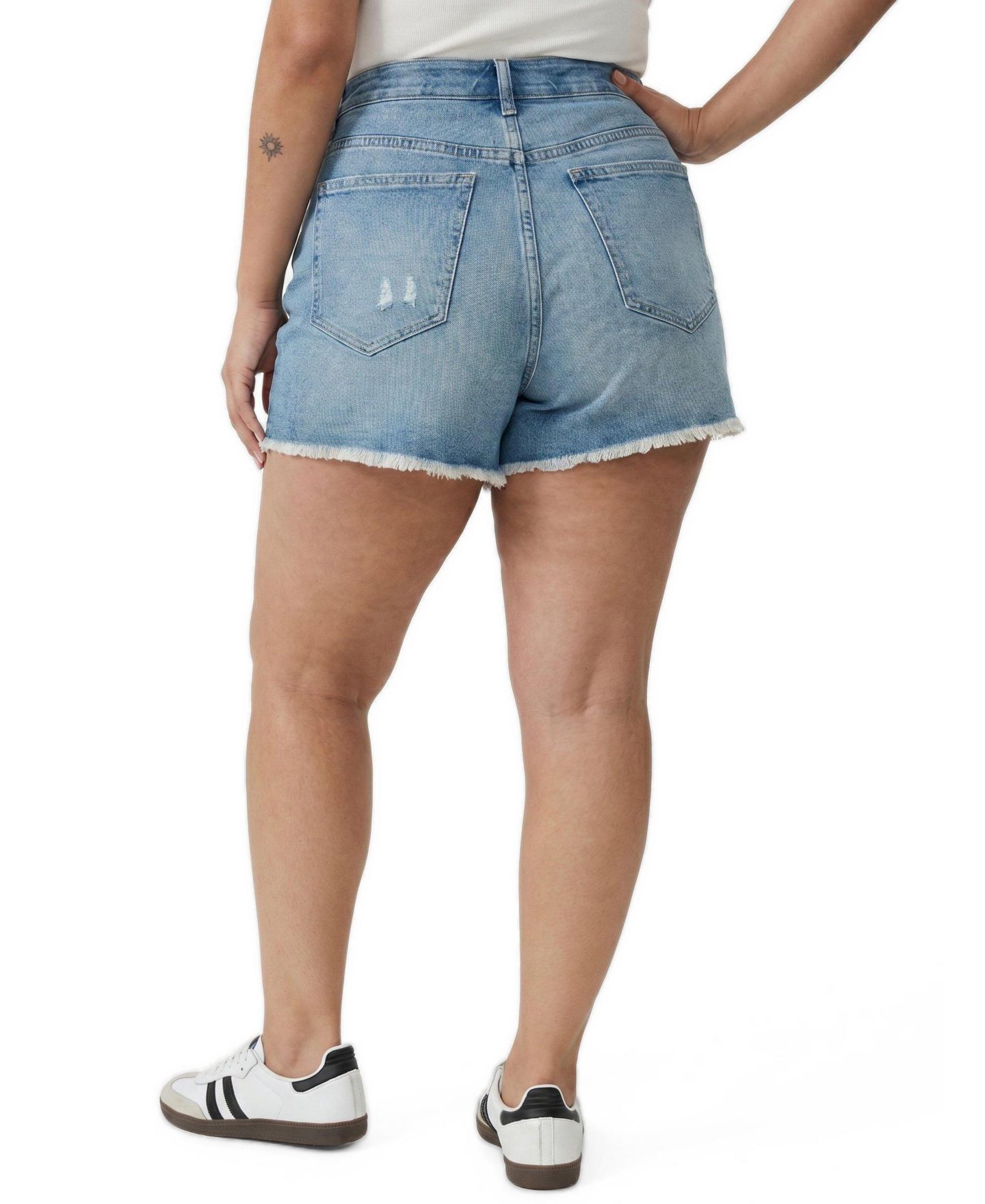 Женские шорты Torrid High-Rise Relaxed Distressed Denim Shorts, 3.5" Inseam, цвет: Hot Toddy — фото 3