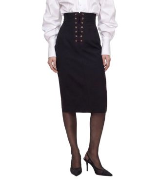 Women's High-Waisted A-Line Midi Skirt