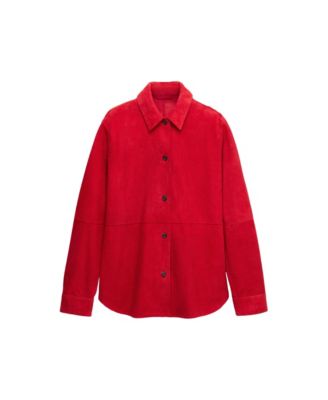 Women's Selection Oversized Suede Button-Up Shirt