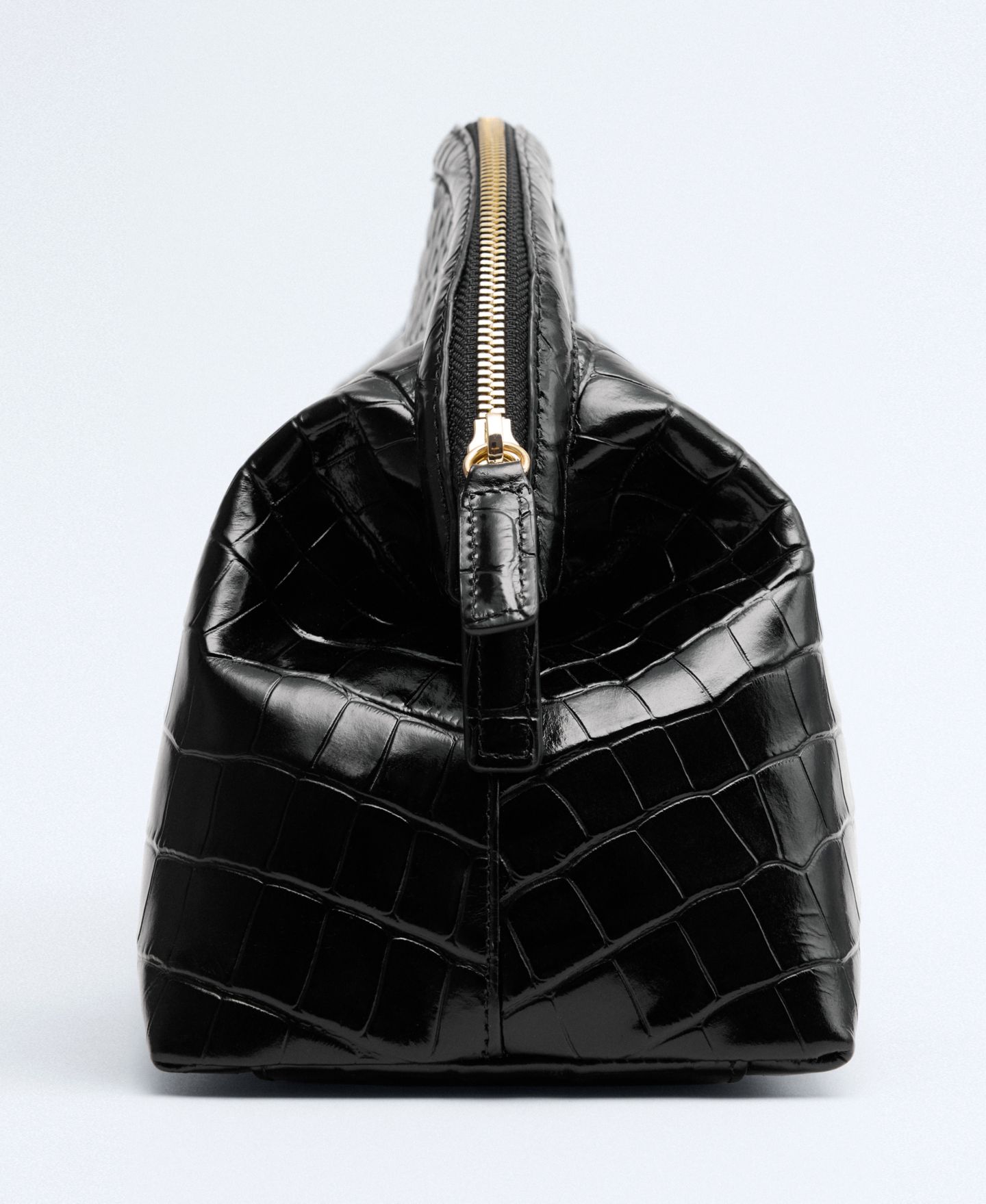 Женский клатч MANGO Selection Small Croc-Embossed Leather Clutch, цвет: Чёрный — фото 5