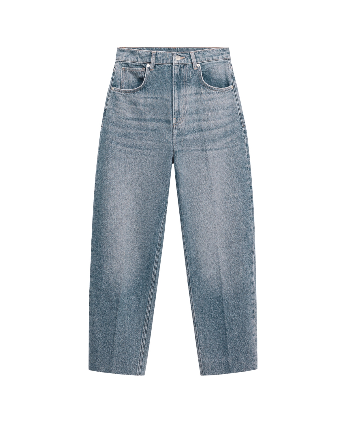 Mango Women's Selection Cropped Balloon-Leg High-Rise Jeans