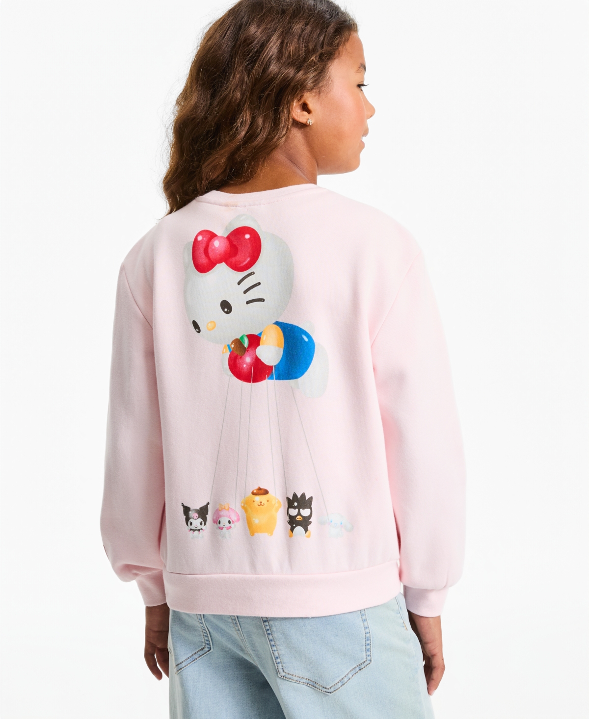 Hello Kitty and Friends Girls' Xs - L Fleece Knit Graphic Crewneck Sweatshirt, Macy's Exclusive