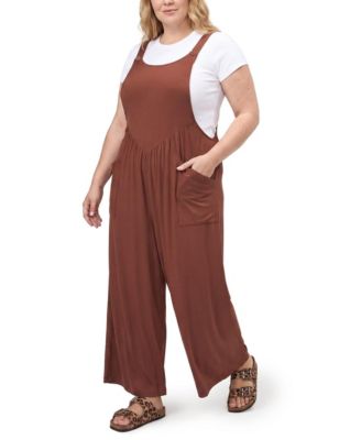 Plus Size Super Soft Jersey Wide-Leg Overall