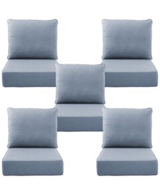 24"x22"x6" Patio Thick Cushions and Pillows Set - Deep Seat Indoor/Outdoor Water and Fade Resistant