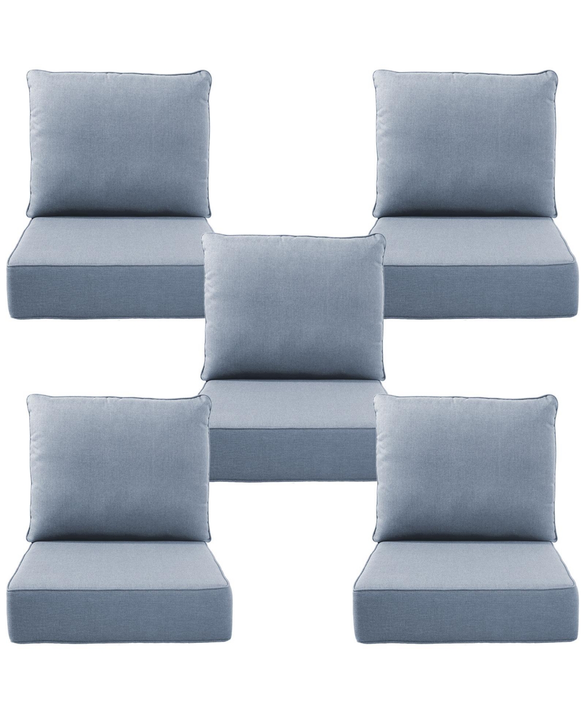 Bellefurn 24"x22"x6" Patio Thick Cushions and Pillows Set