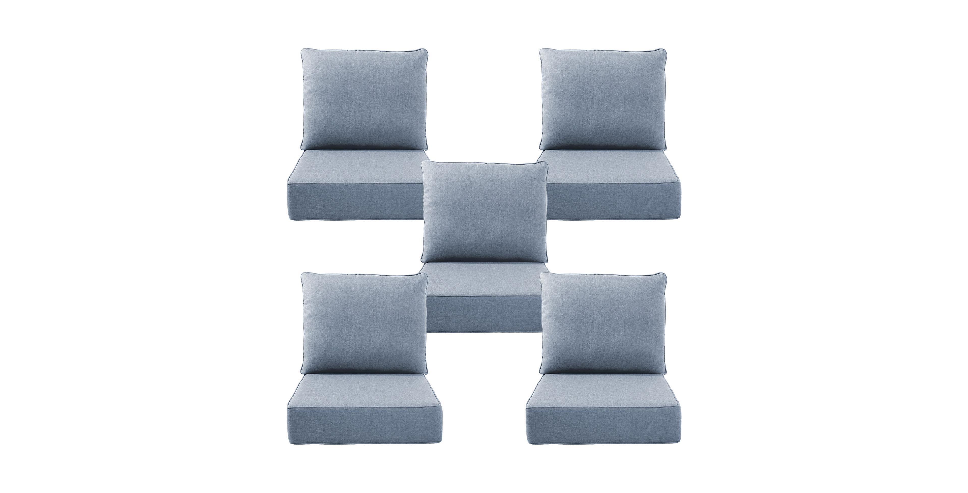 Bellefurn 24"x22"x6" Patio Thick Cushions and Pillows Set