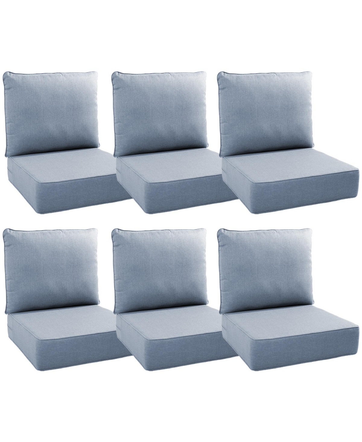 Bellefurn 24"x22"x6" Patio Thick Cushions and Pillows Set