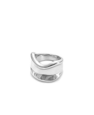 Molten Curve Ring in Silver