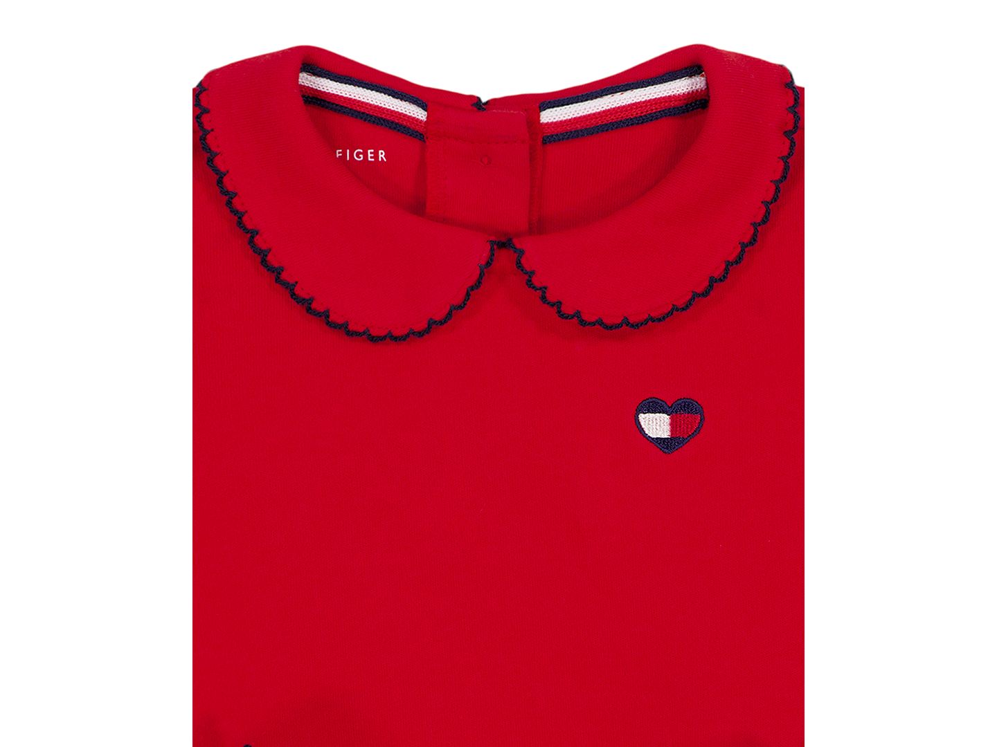 Комплект Tommy Hilfiger Long-Sleeve Peter Pan Collar Dress and Diaper Cover, 2-Piece Set для девочек-малышей, цвет: Красный — фото 4