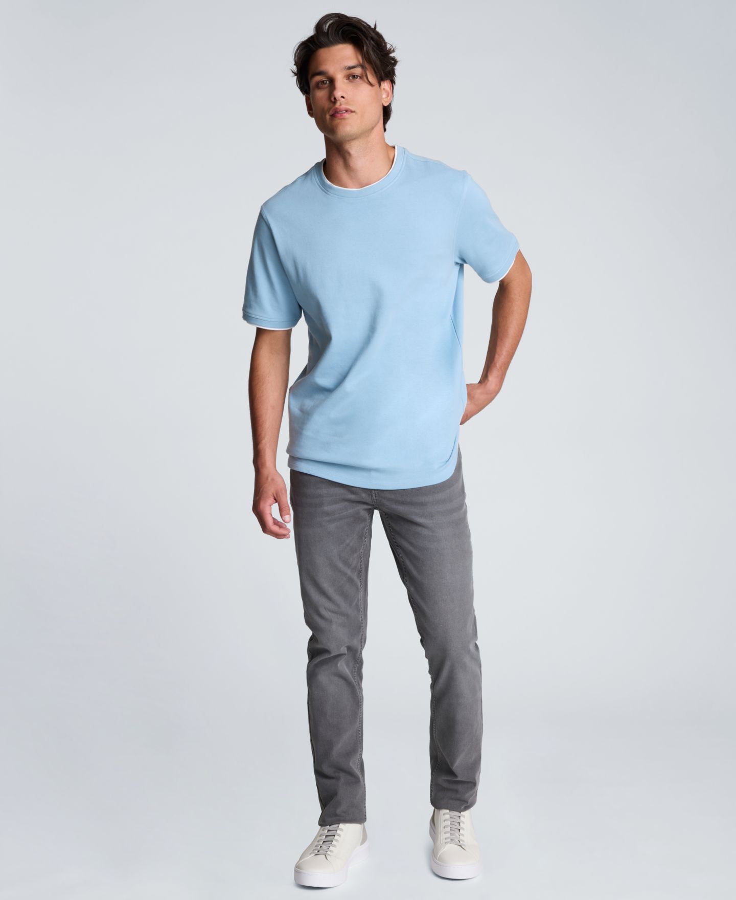 Мужская футболка Kenneth Cole Double Collar Classic-Fit Crewneck, цвет: Синий — фото 2