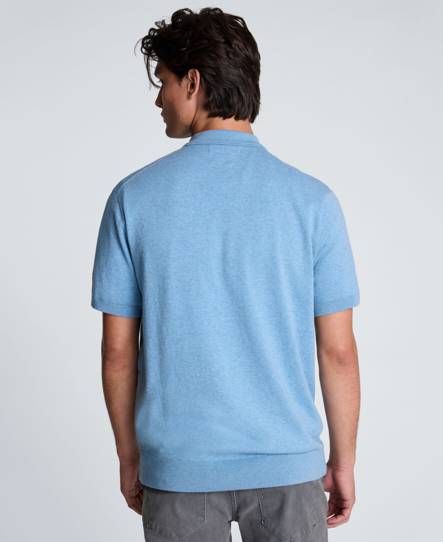 Мужское поло Kenneth Cole Slim-Fit Short-Sleeve Polo Shirt, цвет: Синий — фото 5