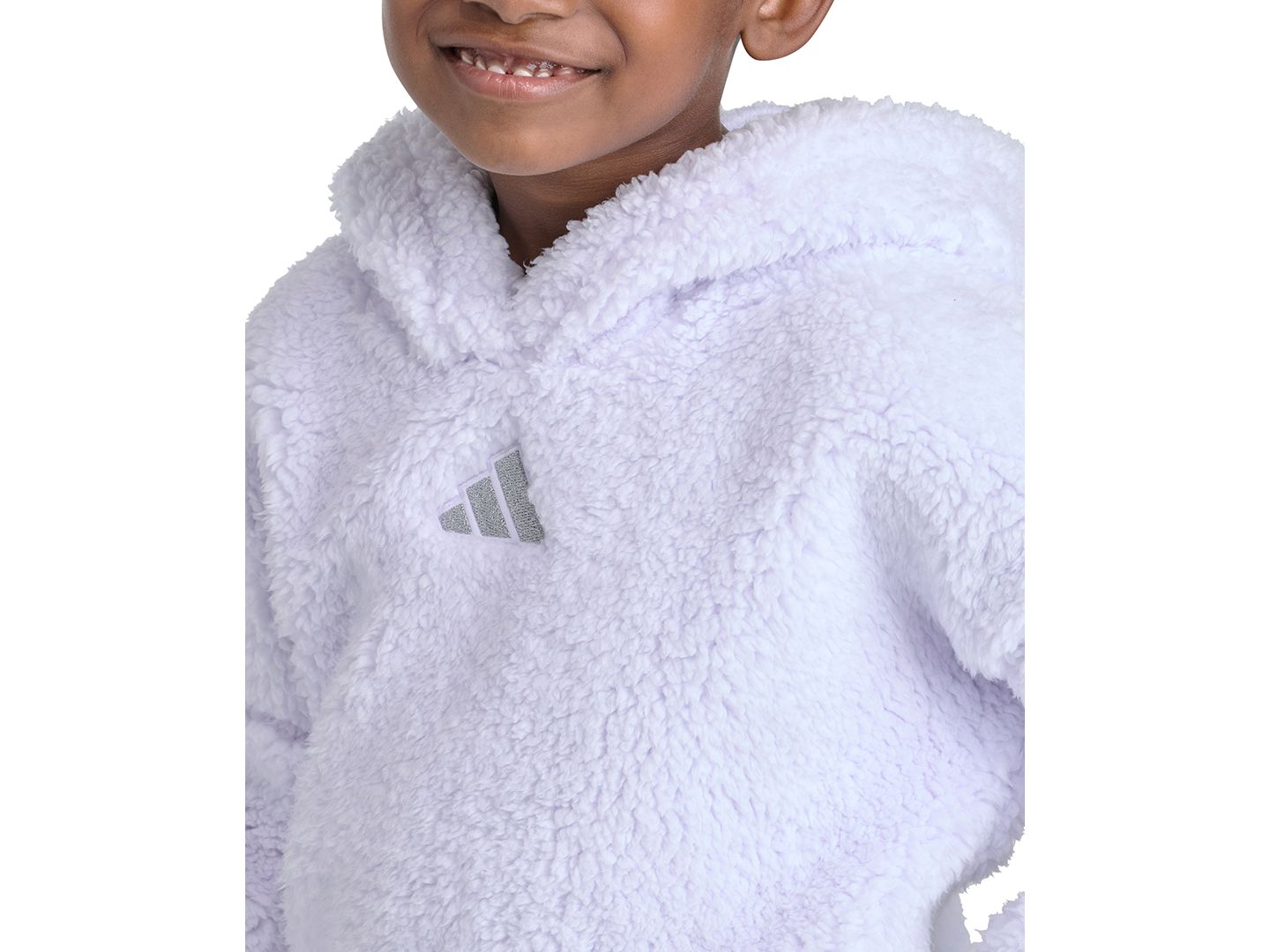Комплект adidas Long-Sleeve Sherpa Hoodie and Leggings, 2-Piece Set для девочек, цвет: Фиолетовый — фото 3