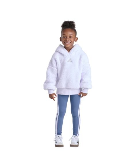 Комплект adidas Long-Sleeve Sherpa Hoodie and Leggings, 2-Piece Set для девочек, цвет: Фиолетовый