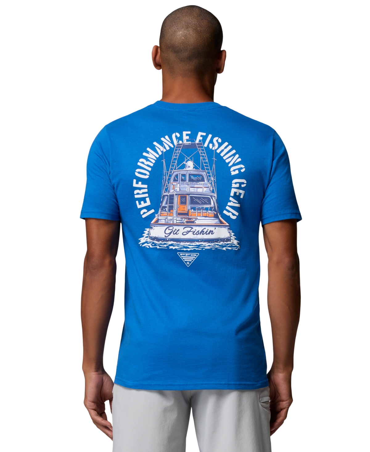 Columbia Men's Graphic Cotton T-Shirt - Vivid Blue