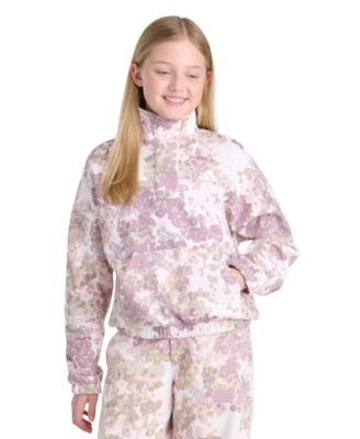 Girls' 8-16 Quarter-Zip Floral Print Sweatshirt