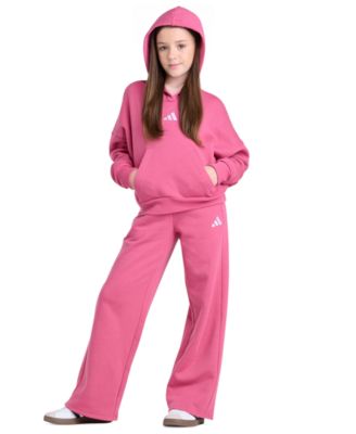 Girls' 8-16 Hooded Fleece Pullover Hoodie and Wide-Leg Pants, 2-Piece Set