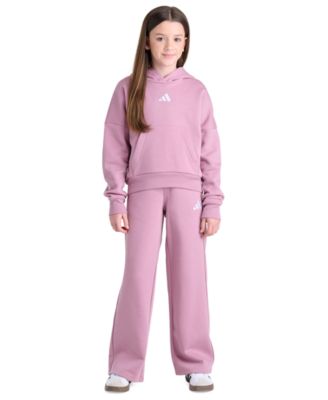 Girls' 8-16 Hooded Fleece Pullover Hoodie and Wide-Leg Pants, 2-Piece Set
