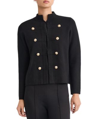 Women's Long-Sleeve Mock-Neck Double-Breasted Jacket