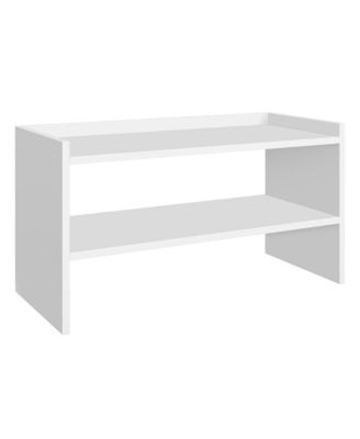 2-Tier Shoe Rack, Stackable Wooden Shoe Shelf