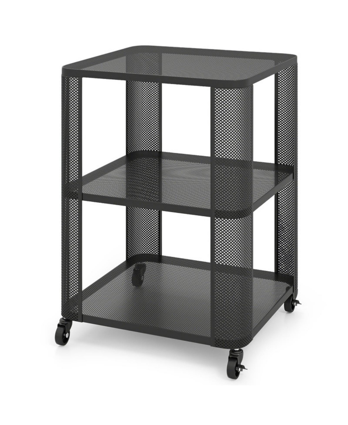 Gouun 3-Tier Rolling End Table with Lockable Caster Wheels
