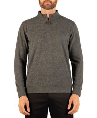 Men's Brushed Melange Twill Quarter Zip Sweater