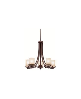 Hendrik 24 1/2" Wide Bronze and Umber 5-Light Chandelier