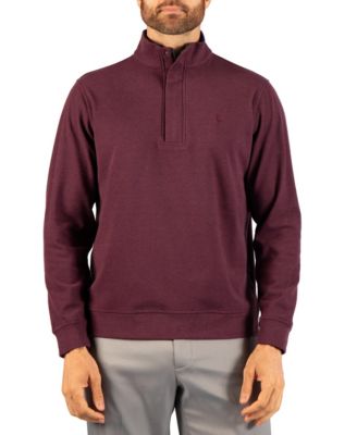 Men's Lux Brushed Melange Rib Covered Placket Quarter Zip Sweater