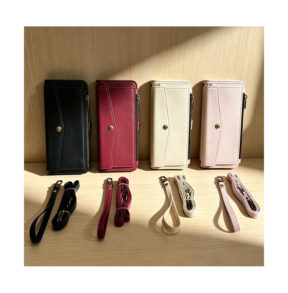 Artudatech Wallet Phone Case with 5 Card Slots and Adjustable Straps for iPhone 12-17