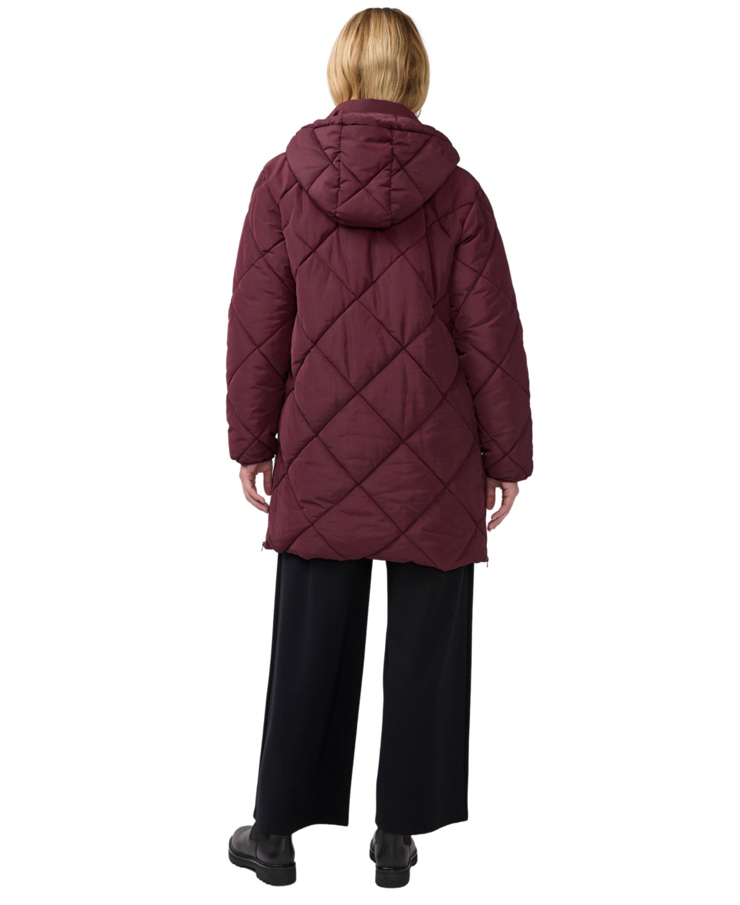 Женская куртка Ingrid + Isabel Maternity Grow-with-You Quilted Hooded Puffer, цвет: Pomegranate — фото 3