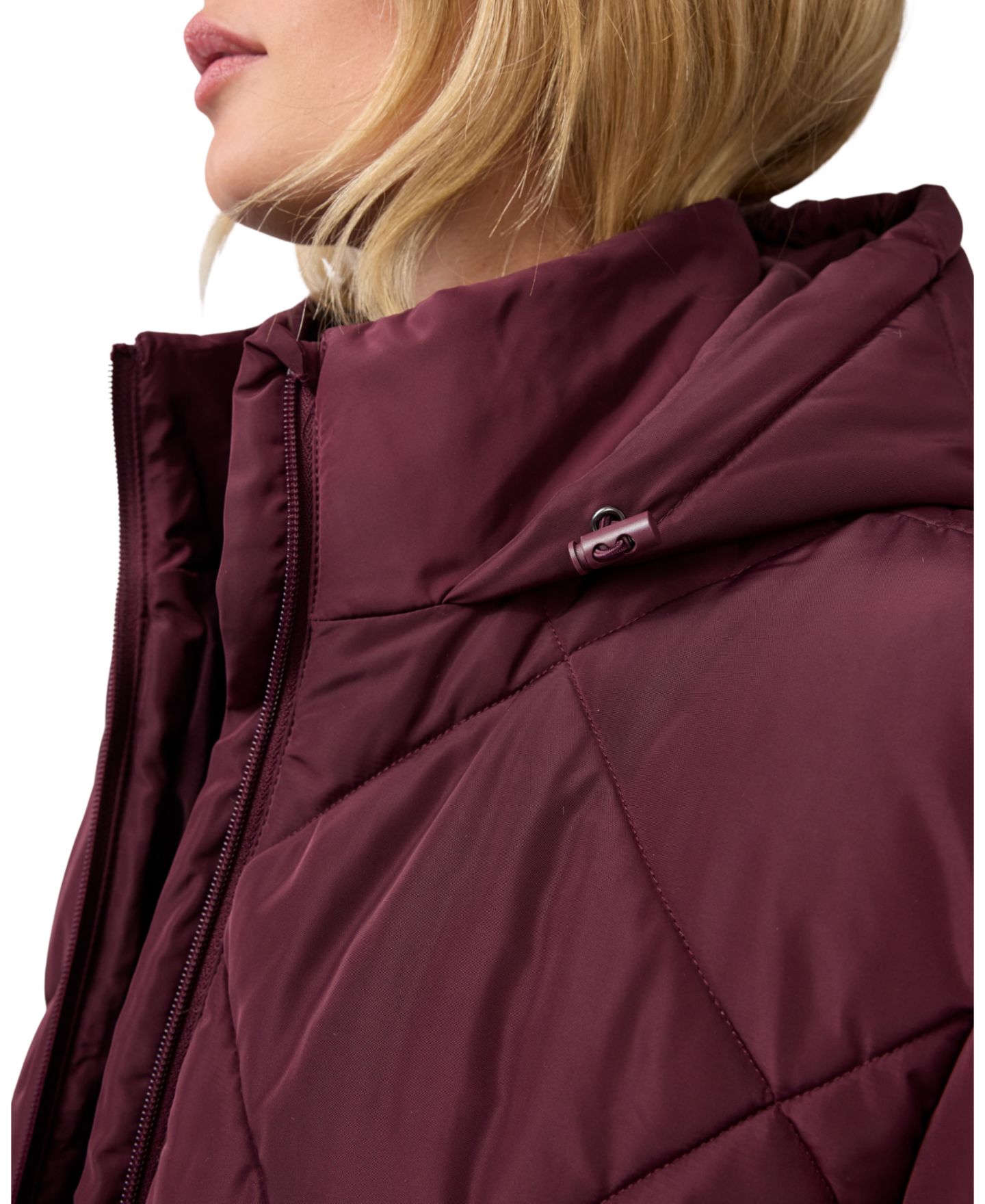 Женская куртка Ingrid + Isabel Maternity Grow-with-You Quilted Hooded Puffer, цвет: Pomegranate — фото 5