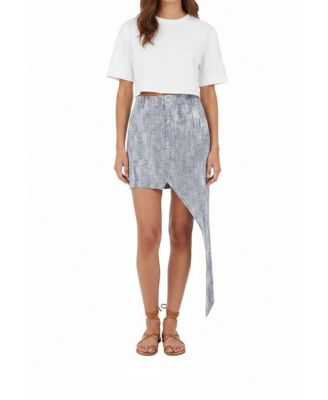 Women's Free Heaven High-Waisted Asymmetrical Mini Denim Skirt