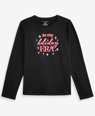 Girls' Holiday Era Long-Sleeve Crewneck Graphic T-Shirt