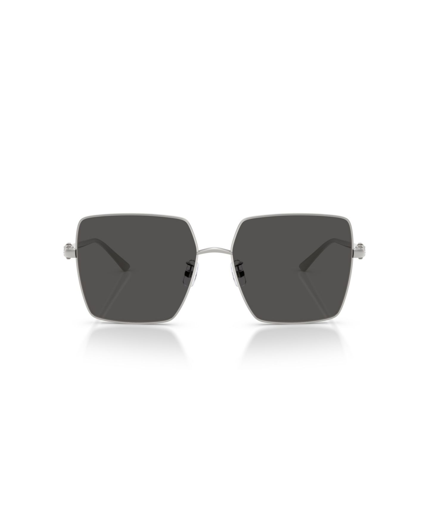 Женские солнцезащитные очки Tory Burch Square Metal TY6120, цвет: Серебряный — фото 3