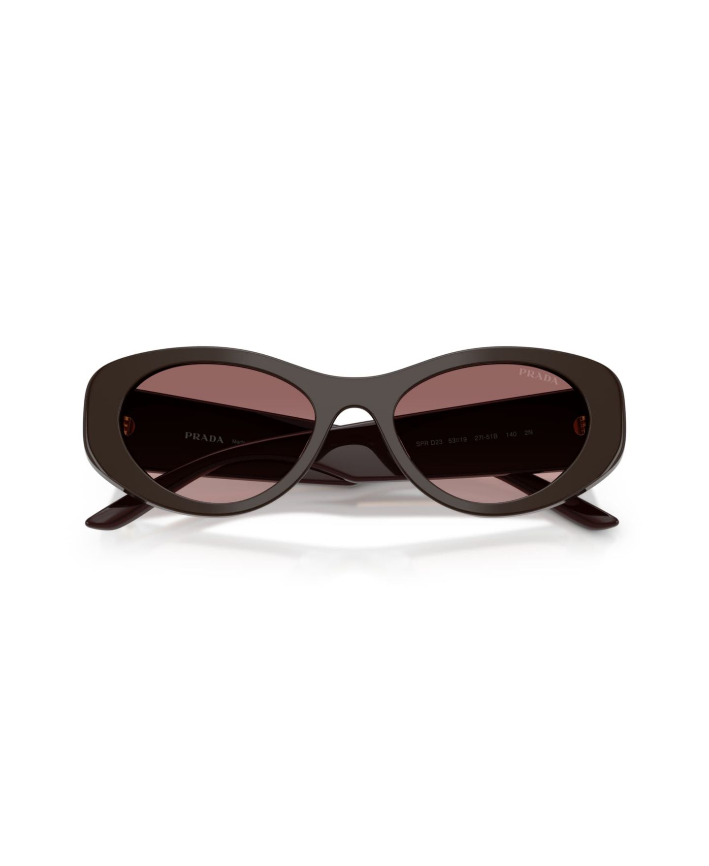 Женские солнцезащитные очки Prada Oval Acetate Sunglasses PR D23SU, цвет: Cigar — фото 5