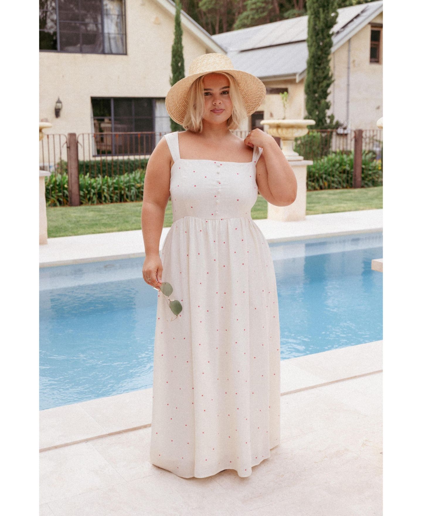 Женское платье Petal and Pup Caty Maxi, цвет: Красный в горошек — фото 5