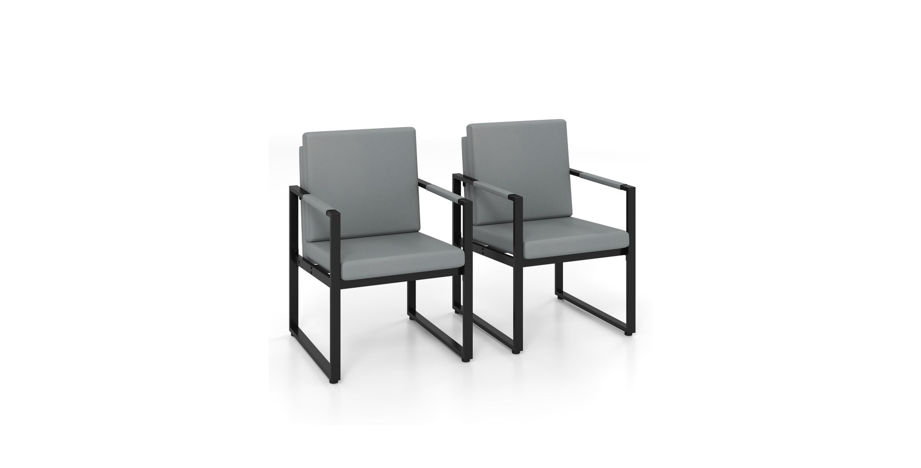 Gouun Set of 2 Sofa Chairs with Metal Frame and Padded Cushions