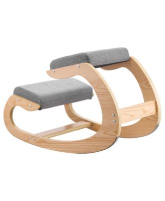 Ergonomic Wooden Kneeling Chair with Adjustable Height and 3.1 Inch Foam Cushions